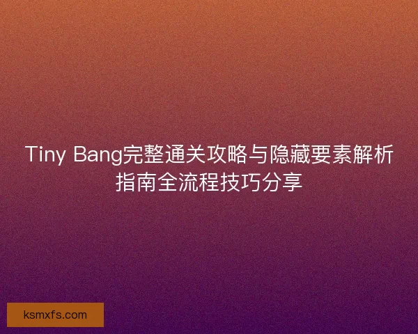 Tiny Bang完整通关攻略与隐藏要素解析指南全流程技巧分享
